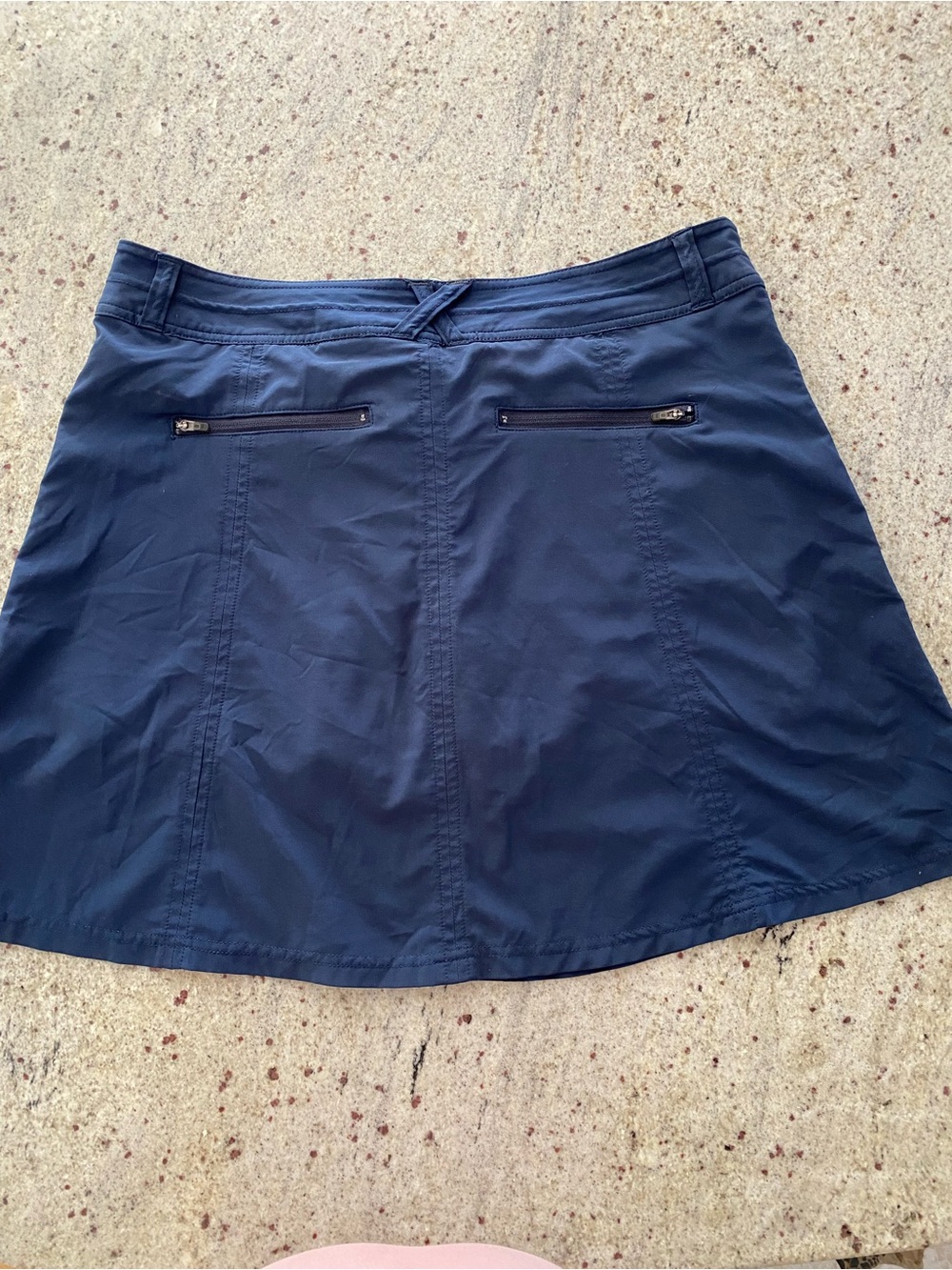 L.L. Bean Navy A-Line Skirt with Zip Pocket Details